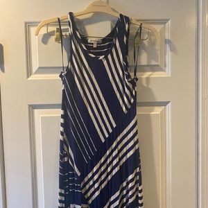 Blue and white maxi dress